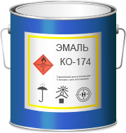 Эмаль  КО-174 черная 1 кг
